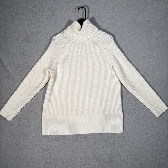 Madewell‎ Mercer Turtleneck Sweater In Coziest Yarn Ivory Oversized Boxy Size S - Picture 10 of 13